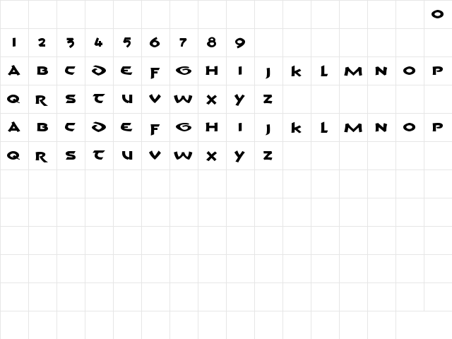 Crom Regular  glyph index
