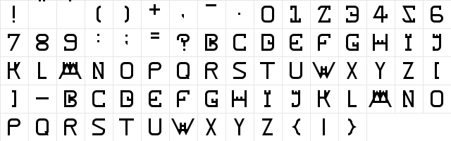 Rampart Regular  glyph index