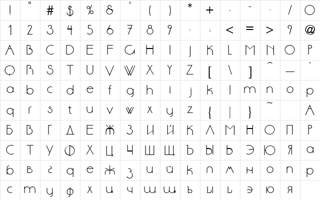 ft26 Regular  glyph index