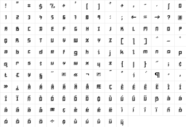 F2F FrontpageFour LT Std Regular  glyph index