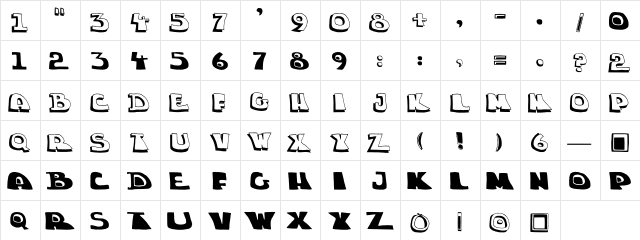 chuck-shadow regular  glyph index