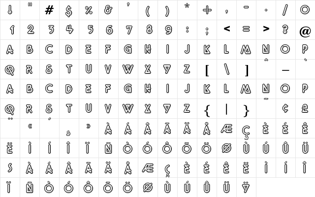 Client Regular  glyph index