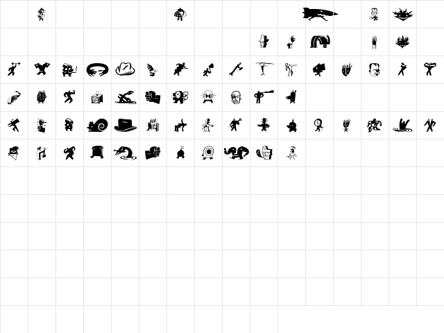 BigCheeseDark Regular  glyph index