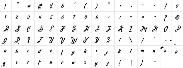 Alligator Regular  glyph index