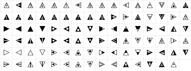 LTTapestry Triangle Medium  glyph index