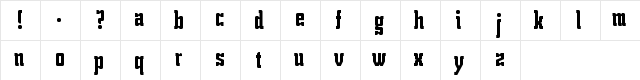 ENG T Regular  glyph index