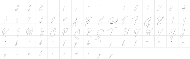 Songstar Free Regular  glyph index