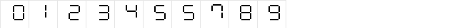 Calculator LCDs Regular  glyph index
