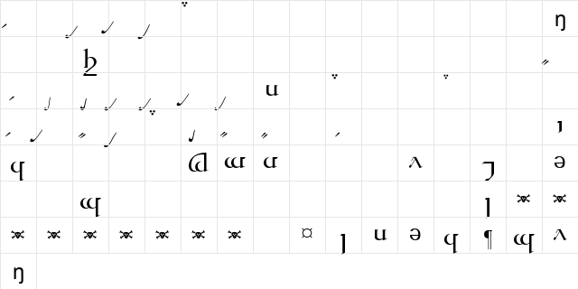 Tengwar Quenya-A Regular  glyph index