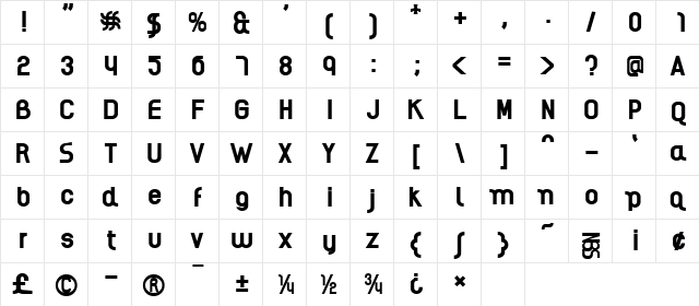 AI kelso B  glyph index