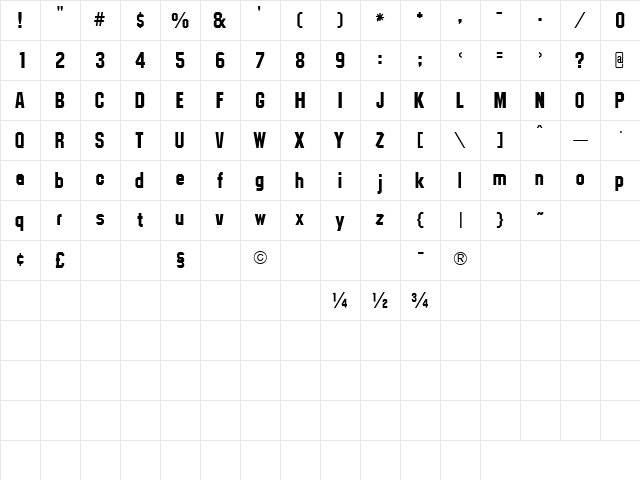 CarnatiSSK Bold  glyph index