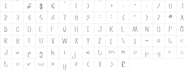 Aggressor Outline Aggressor Outline  glyph index