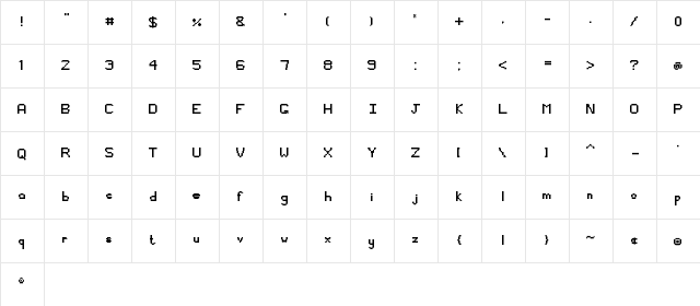 Manny Regular Regular  glyph index