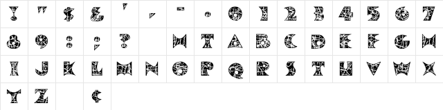 Pollock MF Initials  glyph index