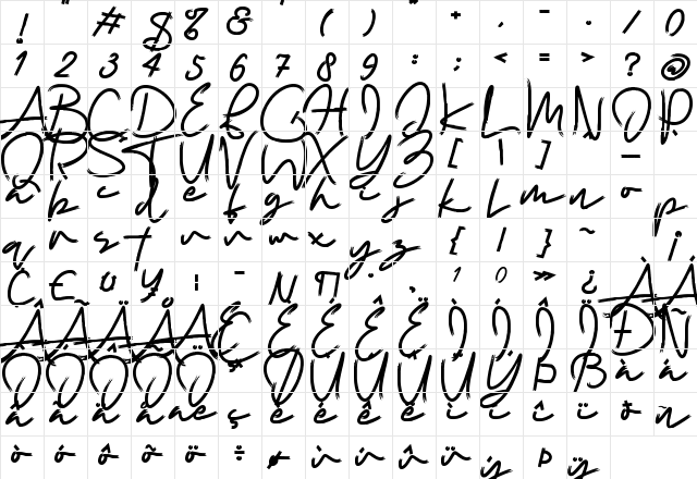 Rutter Regular  glyph index