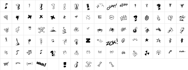 DammnedDingbats Regular  glyph index