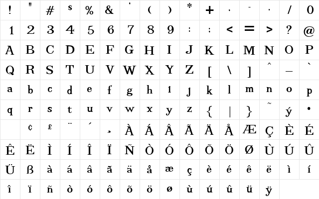 Adhesion Regular  glyph index