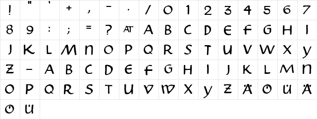 Skribus Regular  glyph index