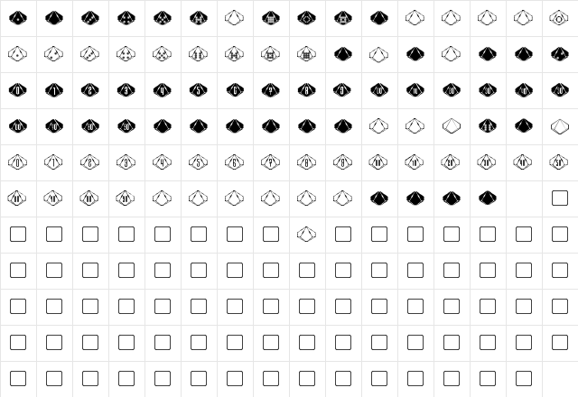 Steampips d10 Regular  glyph index