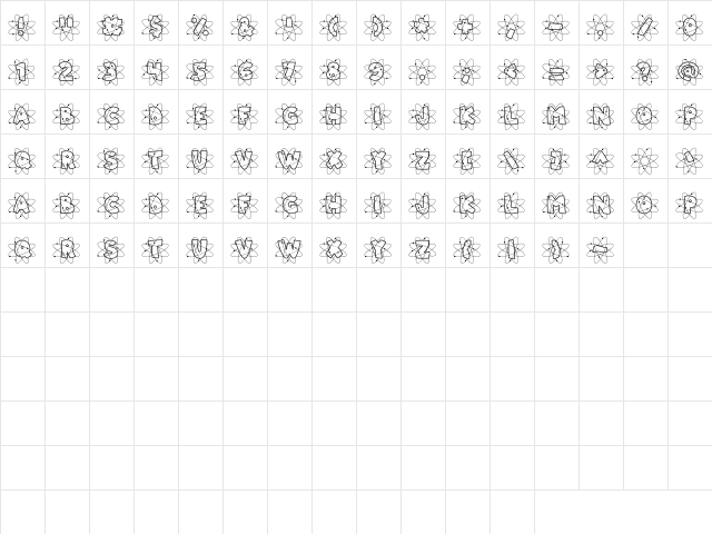 LD Atomic Regular  glyph index