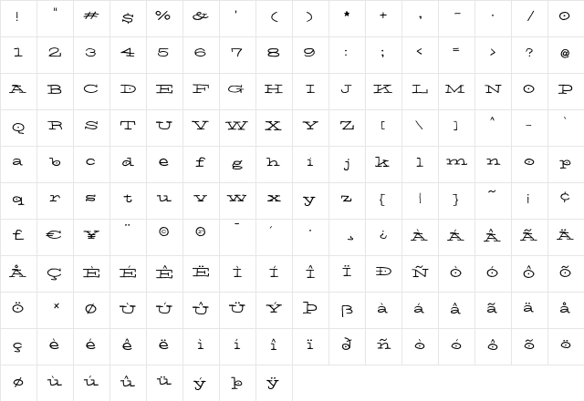 El Ni Regular  glyph index