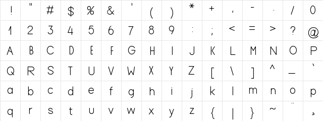 Keqima normal  glyph index