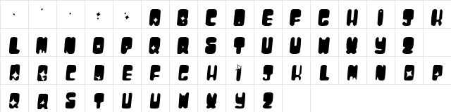 MoonPie Cadet Regular  glyph index