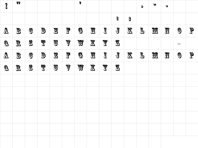 GE Watershed Caps Regular  glyph index