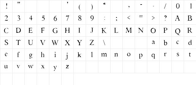 Asha Regular  glyph index