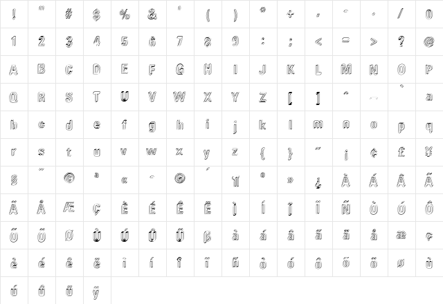 LowTech Regular  glyph index