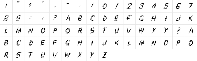 Aarco- Regular  glyph index