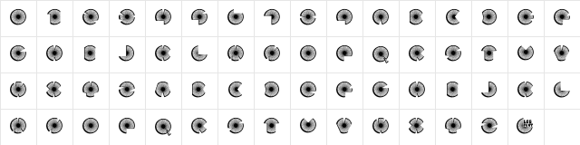 LogFont Regular  glyph index