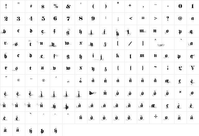 Dirt2 SoulStalker Dirt2 SoulStalker  glyph index