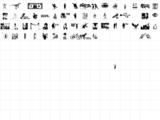 Kids From Snow Hill Regular  glyph index