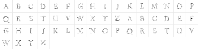 GillFloriatedCapitalsMT Roman  glyph index