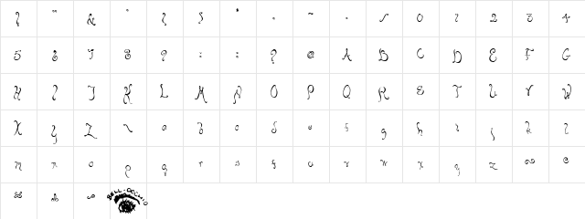 Bellyfish Regular  glyph index