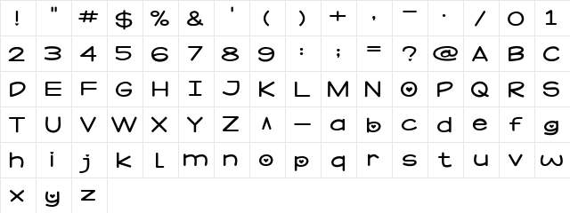 Cayank Qiu Regular  glyph index