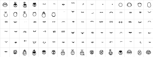FaceToolsbox Regular  glyph index
