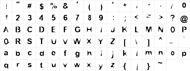 Spinster Regular  glyph index