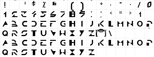 Detach Regular  glyph index