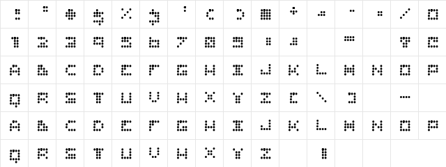 Routine Regular  glyph index