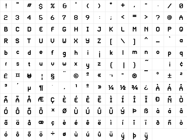 Glass Gauge Regular  glyph index
