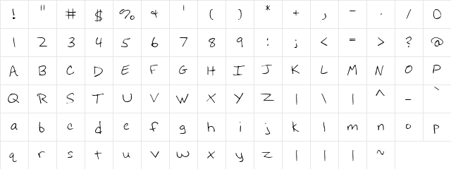 Hoffmanhand Regular  glyph index