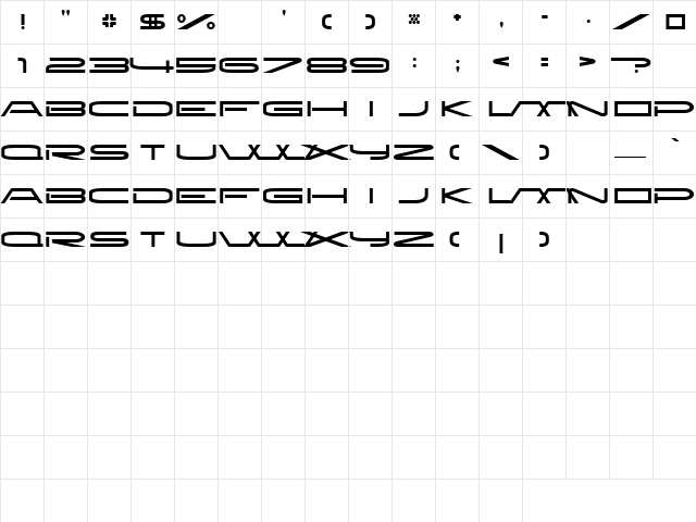 New Brilliant Regular  glyph index