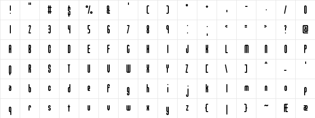 Unanimous Inverted BRK Regular  glyph index
