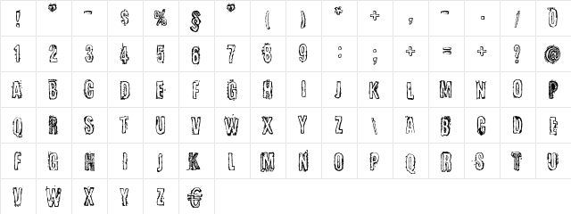 1 Regular  glyph index