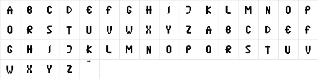 origame Regular  glyph index