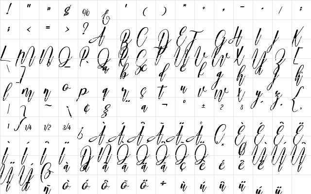 madani Regular  glyph index