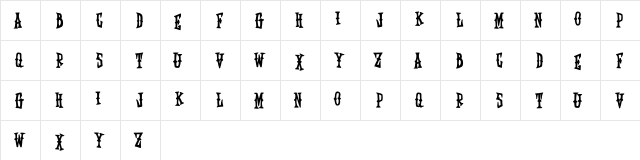 Edward Scissorhands Regular  glyph index
