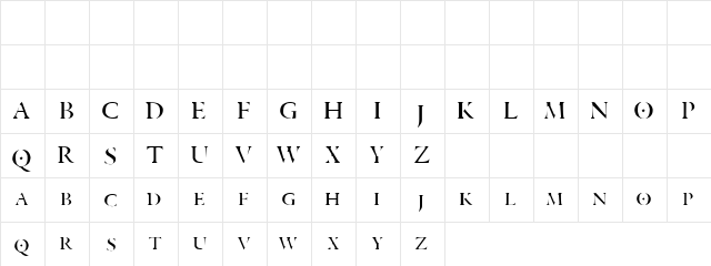 Poney Dash Regular  glyph index
